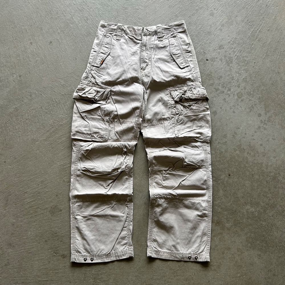 Vintage Y2K Urban Up Double Knee‎ Cargo Pants Size 14 Cream Utility Baggy Skater